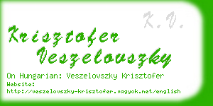 krisztofer veszelovszky business card